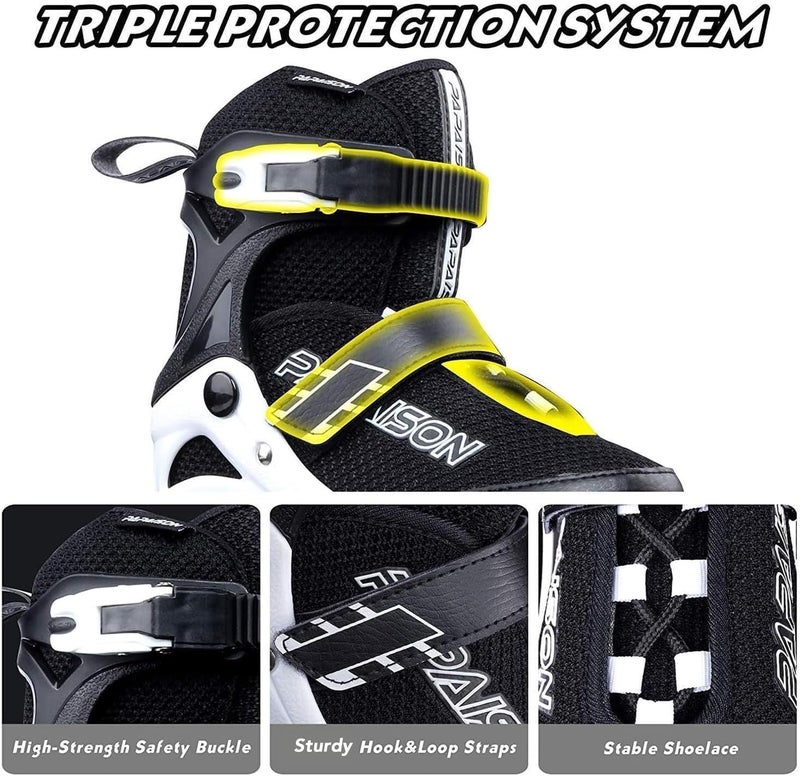 PAPAISON Adjustable Inline Skates for Kids and Adults with Full Light Up Wheels, Outdoor Roller Skates for Girls and Boys, Men and Women - Image 5